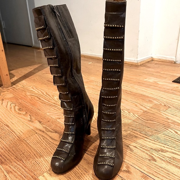 Calleen Cordero Tall Studded Leather Boots - Picture 2 of 11